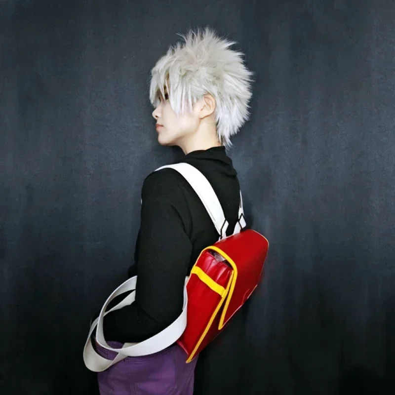 Anime Killua Zoldyck Cosplay Backpack Student Unisex PU Leather Shoulder Bags Waterproof Messenger Bag Handbag Schoolbags