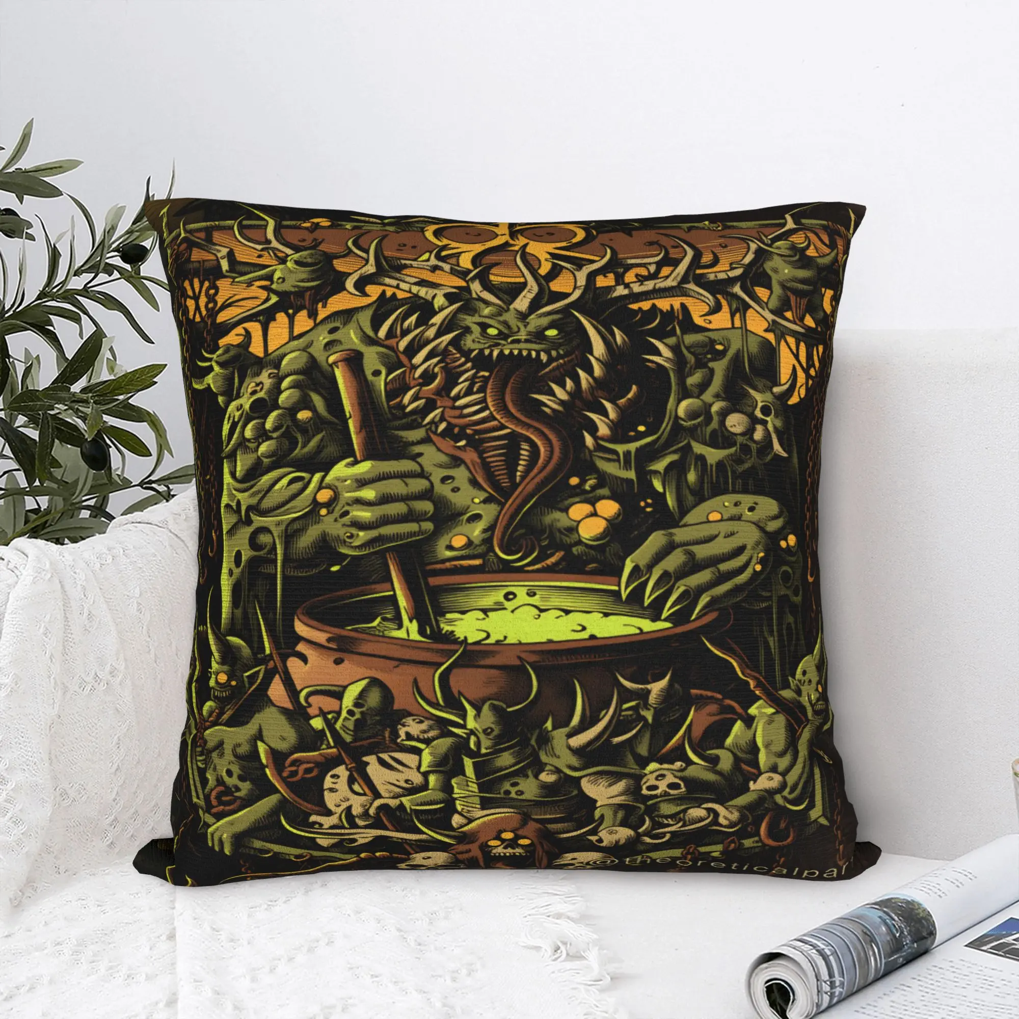 Dark Gods Pillow Cover Game Khorne Nurgle Comfy Cushion Cover Funny Pillow Case For Sofa Car Home Decor