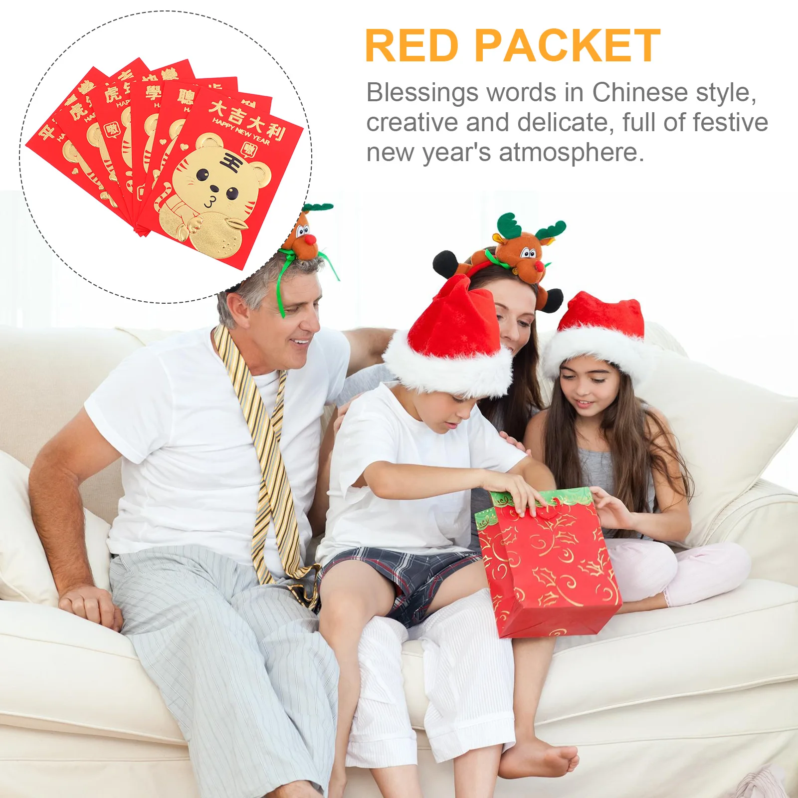 

60 Pcs Year of The Tiger Red Envelope Party Packet Gift Cash Spring Festival Envelopes Make New