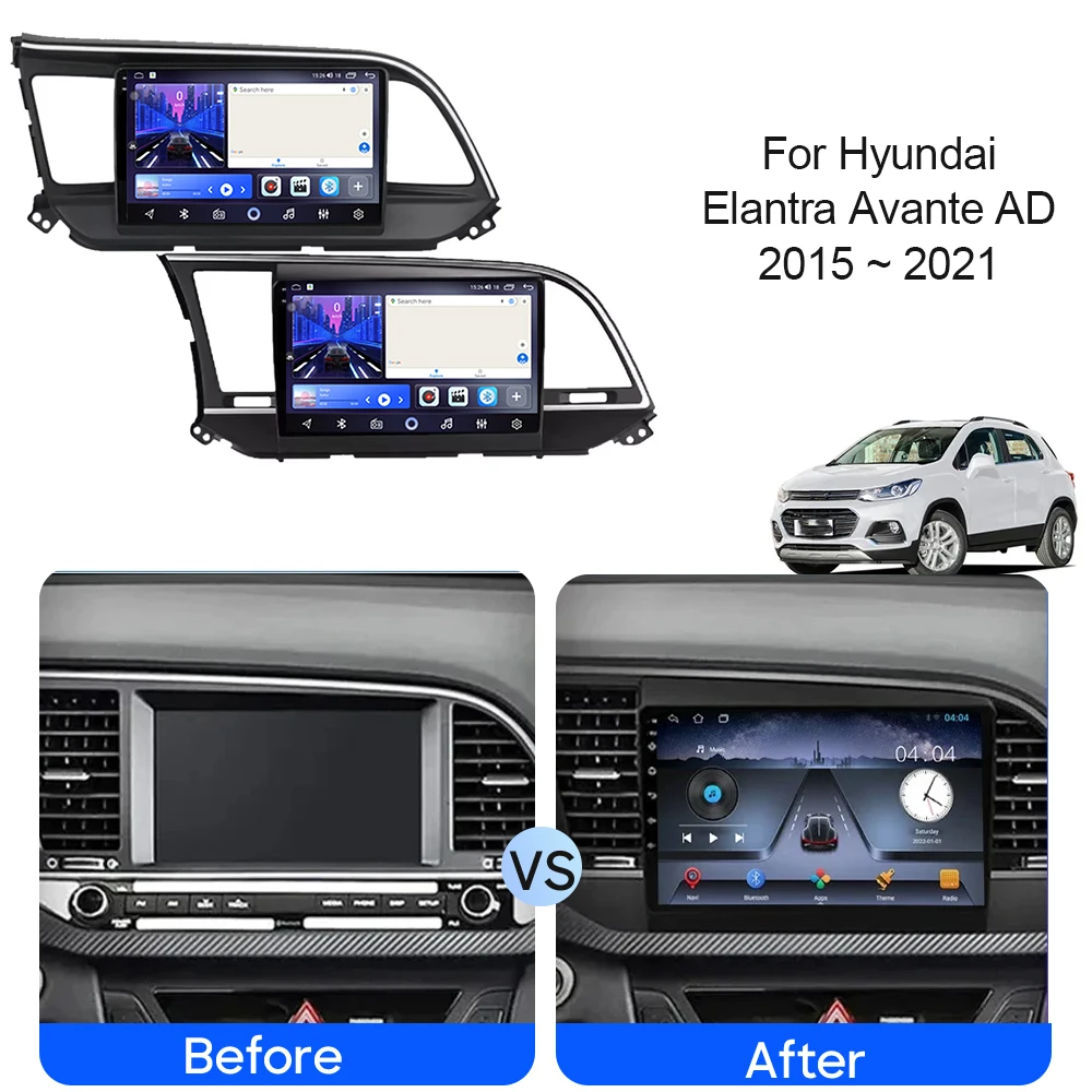 Android 14 For Hyundai Elantra Avante AD 2015 ~ 2021 Car Multimedia GPS Radio Navigation NAVI Player CarPlay 360 BirdView 3D