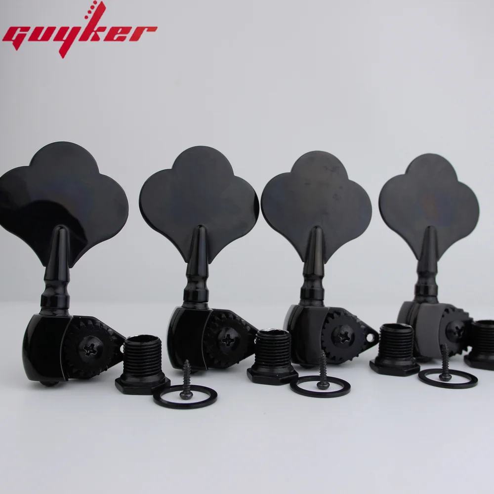 GUYKER Open Frame Electric Bass Machine Heads Tuners Gear ratio 1:20 Tuning Keys Black