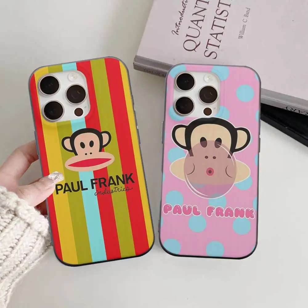 Classic P-Paul F-Frank Logo Phone Case For IPhone 16 15 17 Pro 11 12 13 14 Pro Max Plus Soft Ripple Silicone Cover Shell