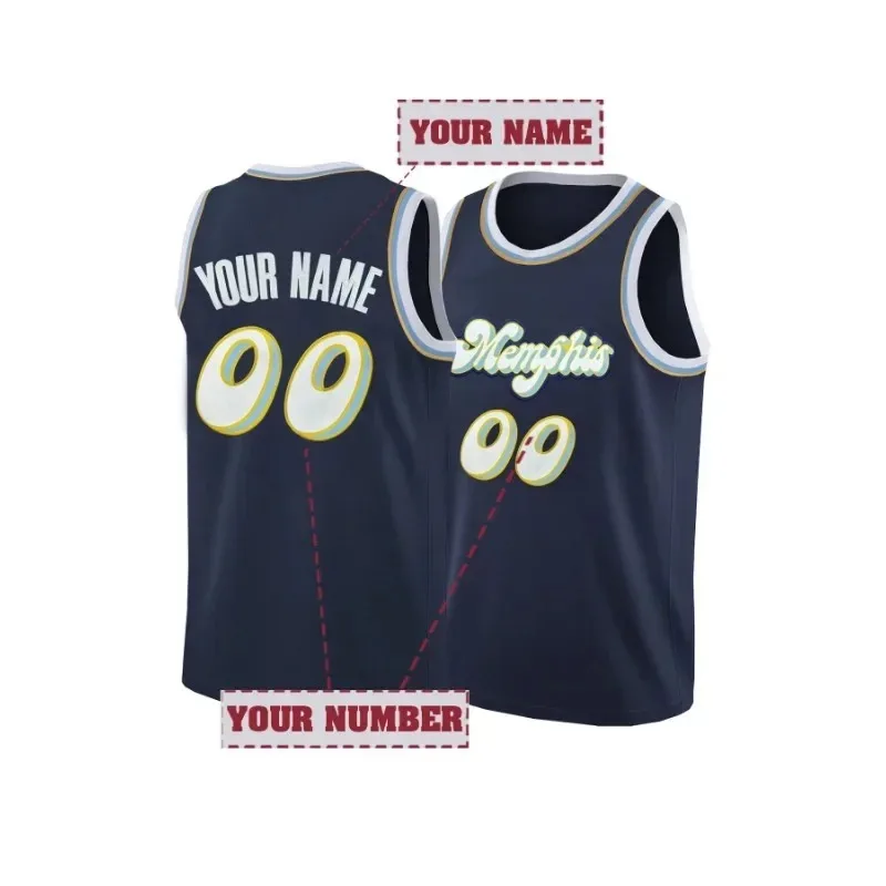 تخصيص ممفيس كرة السلة جيرسي بدلة رياضية موحدة للرجال النساء شخصية مخيط سترة اصنع القمم تانك الخاصة بك #1
