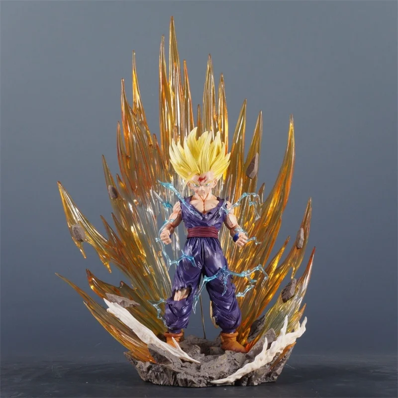 38cm Anime Dragon Ball Figure Super Saiyan Son Gohan Pvc Action Figure With Special Effect Collectable Toy Anime Peripheral