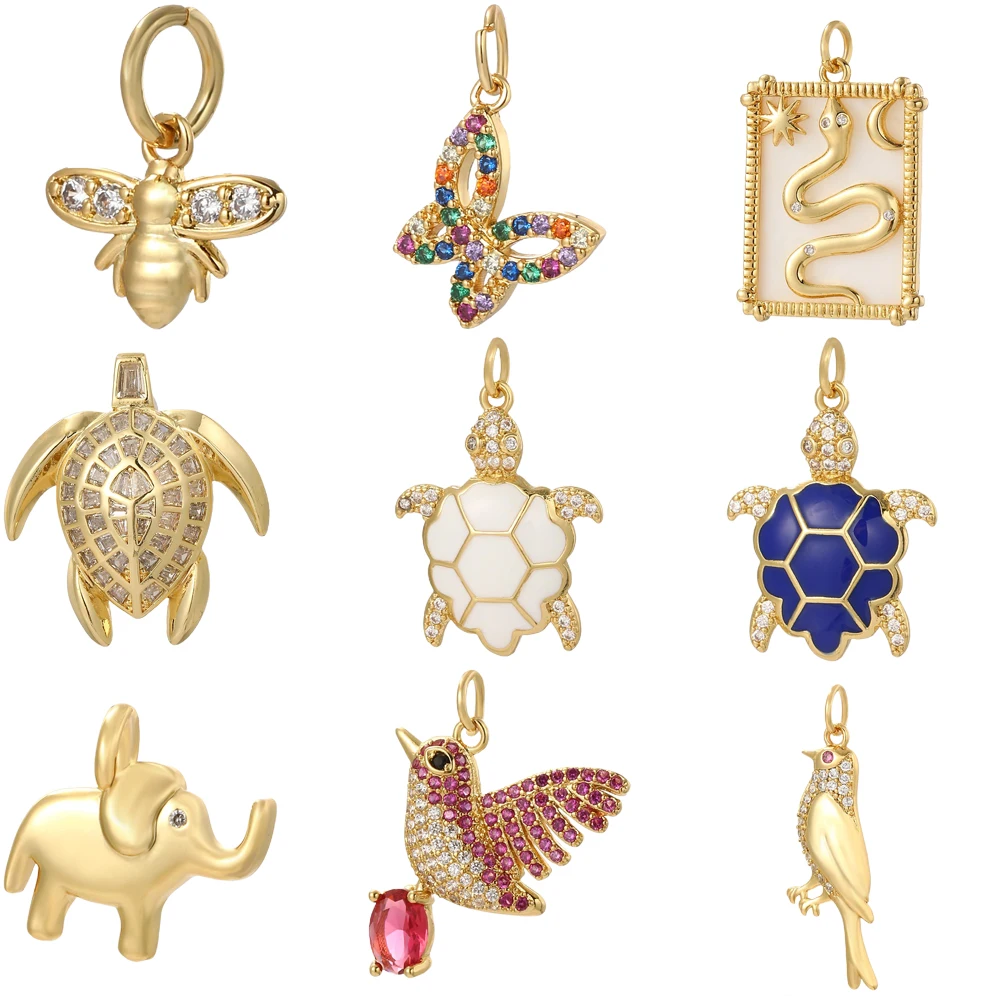 Cute Animals Charms Diy Earrings Bracelet Necklace Accessories Gold Color Charms for Jewelry Making Supplies Excellent Quality