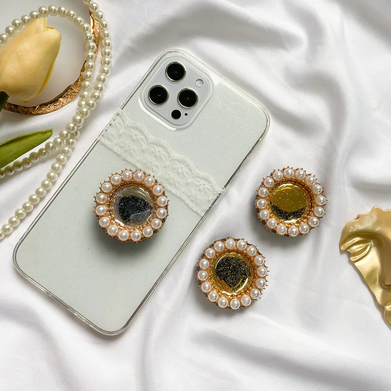 

Drip Glue Glitter Phone Airbag Holder Desktop Universal Adhesive Foldable Women's Selfie Ins Style Ring Buckle Phone Holder