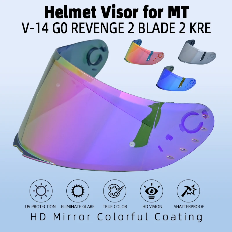 For MT-V-14 Helmet Shield for MT Motorcycle Helmet Only for Model RAPID,RAPID PRO,BLADE 2 SV,REVENGE 2,TARGO Helmet Shield