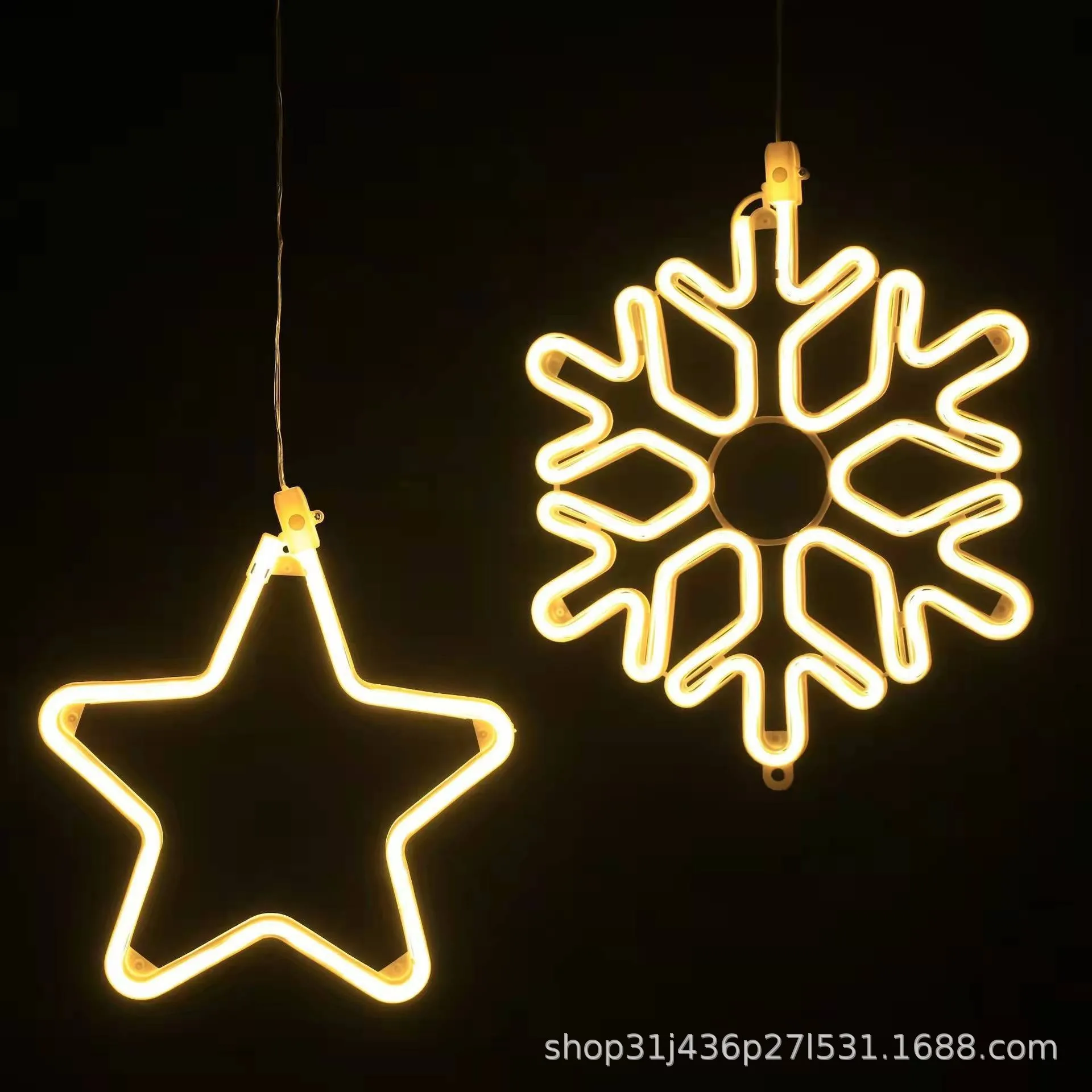 

LED outdoor lighting engineering decorative pendant hanging tree snowflake five-pointed star neon flexible light with meteor sho