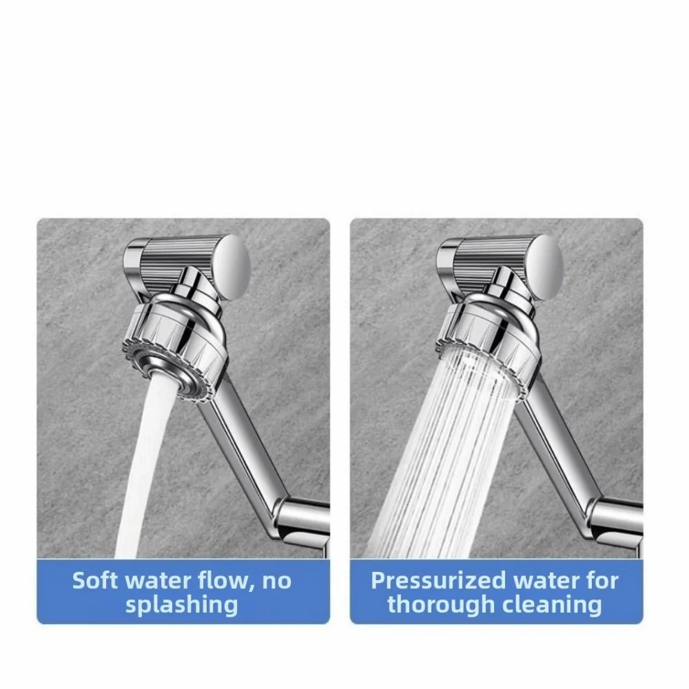 

360° Rotating Robotic Arm Faucet Hot and Cold Water Adjustable Dual Mode Faucet High Pressure Water-Saving 360°Rotating Bibcock