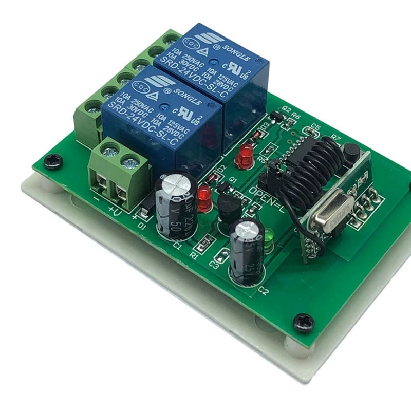 Interruptor de controle remoto sem fio de aprendizagem de 2 vias 433Mhz para lâmpadas de carro, controle de acesso, motores, portas