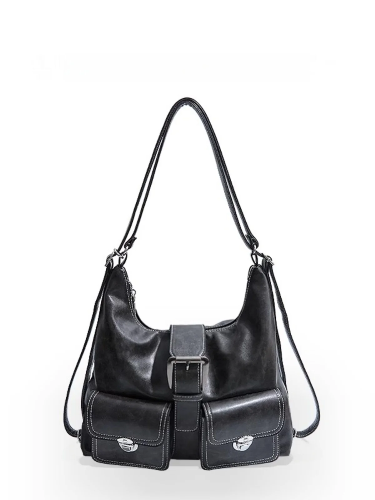 

CEION & KEUST Retro Moon ape Women's Underarm Bag Simple Multi-Functional Single oulder Slant Cross Bag PU Leather