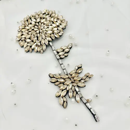 Shiny Rhinestone Hand Sewn Water Diamond Pieces for Wedding Dress Accessories Evening Gown Shoulder Rhinestone Flowers DIY Perfo - Image 4