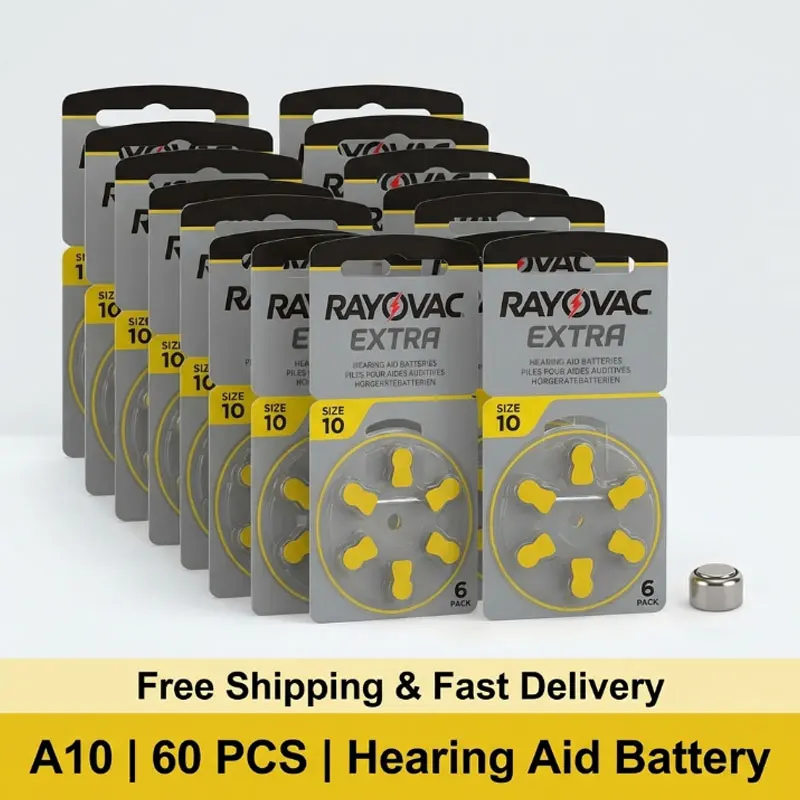 

Батарейки Rayovac Extra A10/PR536 цинк-воздушные для слуховых аппаратов, высокая емкость, мощный источник питания для слуховых аппаратов BTE и CIC