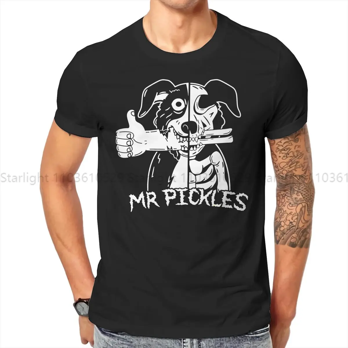 Mr Pickles Men's TShirt Half Dead Skull Individuality T Shirt Graphic Streetwear New Trend