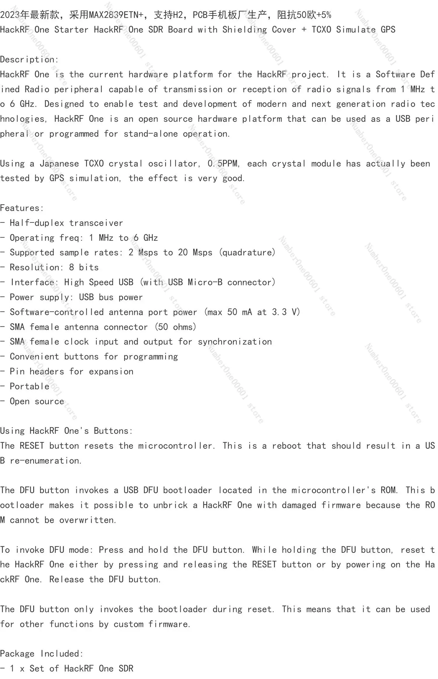 New Hackrf One (1mhz-6ghz) Open Source Software Radio Platform Sdr Development Board