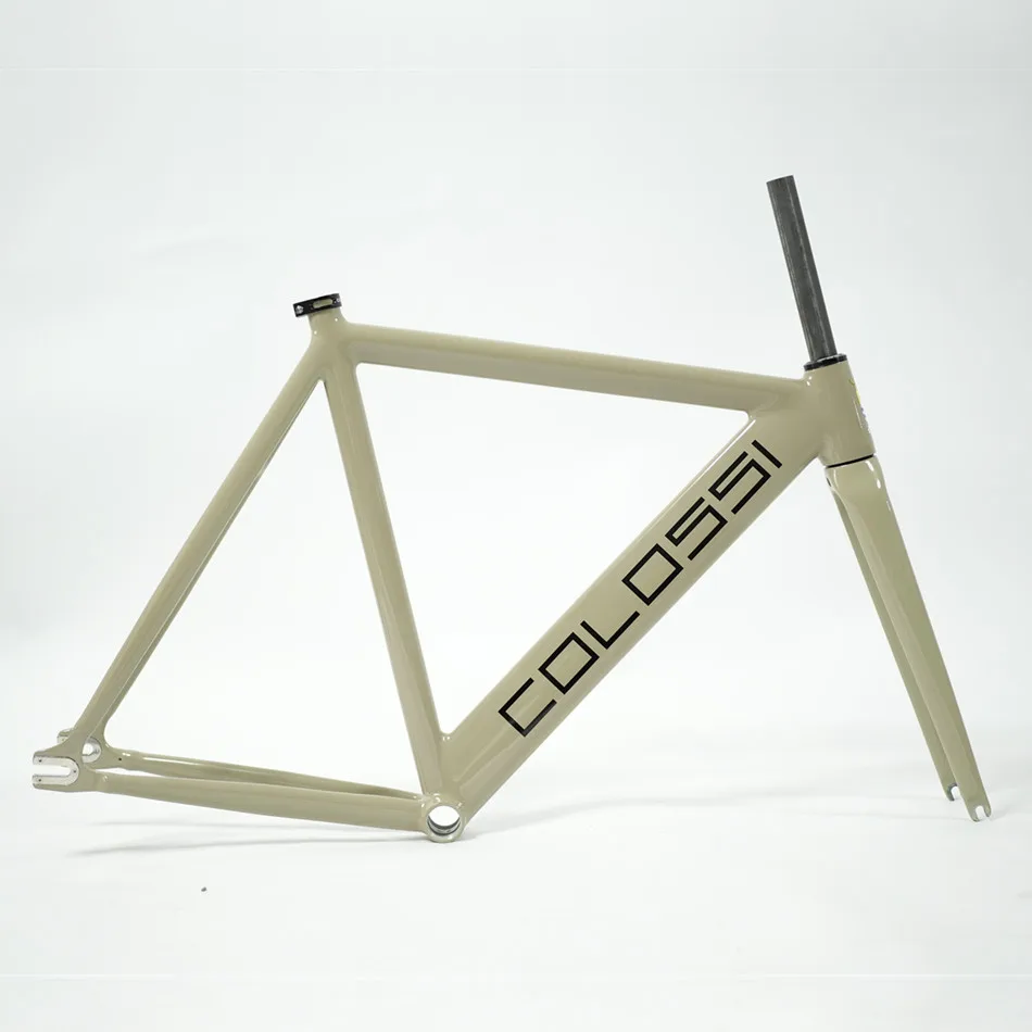 Colossi-fixed gear frame for track bike, 700C frameset, made of aluminum, carbon fork, high quality, bicycle parts, 53/55/57cm