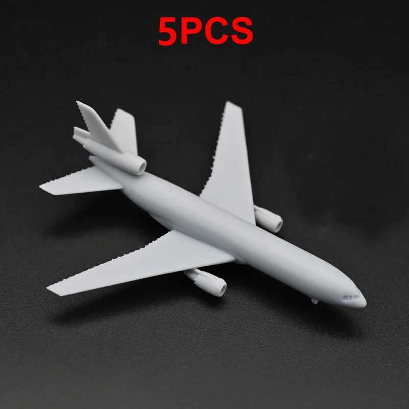 5PCS 1/700 1/400 1/350 Scale Miniature DC-10 Airliner Model 3D Printed Wide-body Aircraft for Diorama Airport Scene Creation