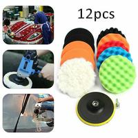 12Pcs/Set CarPolishing Disc Self-Adhesive Buffing Waxing Sponge Wool Wheel Polishing Pad For Car Polisher Drill Adapter K5L9