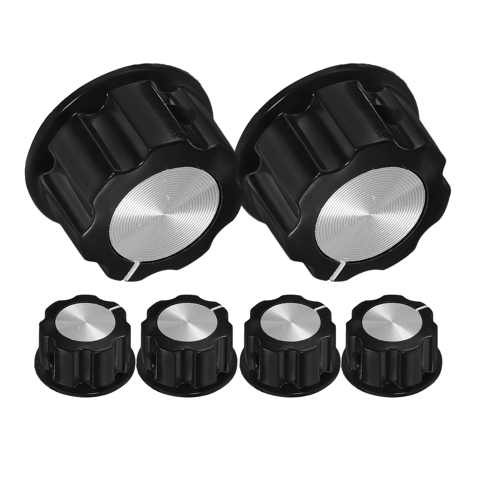 

6 Pcs 28mm Diameter 15mm Height Metal Knob Cap Volume Control for Guitar Radio Audio Accessories Potentiometer Replacement