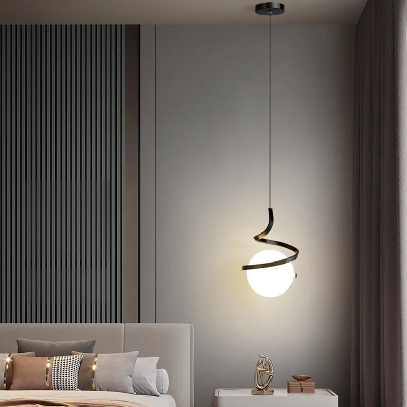 Imagem -02 - Modern Glass Led Pendant Lamp Bedside Light Creative Home Hanging Light Pendant Chandelier para Sala de Estar Quarto Sala de Jantar