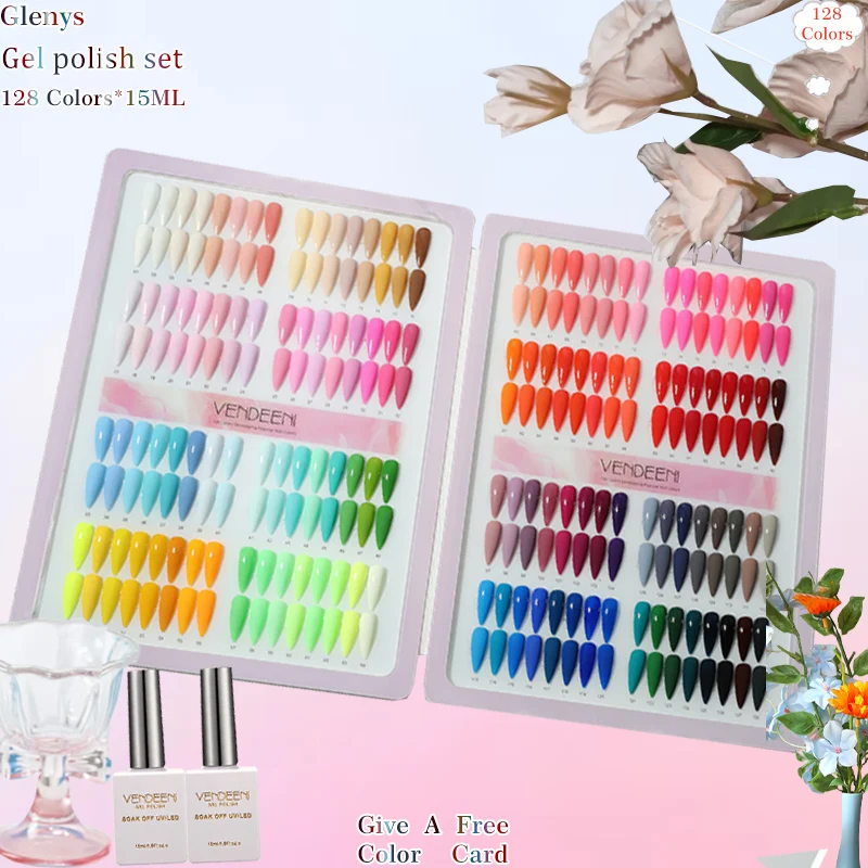 

The latest 126 color nail polish gel net red popular semi permanent immersion gel nail salon essential nail art varnish set