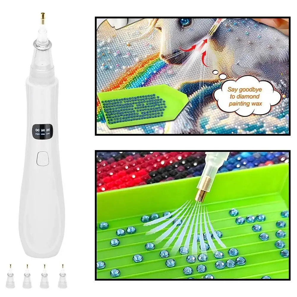 Portable Automatic Diamond Painting Pen Wireless DIY Diamond Paint Suction Device Practical 4 Replacement Tips