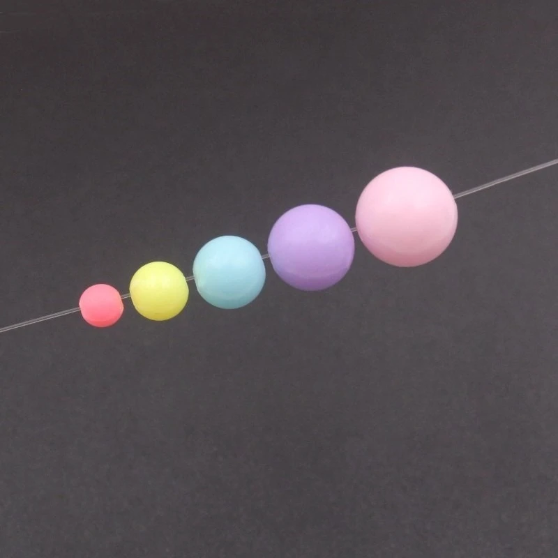 جولة فضفاض الخرز البلاستيك الاكريليك معكرون نمط الحلوى الملونة اليدوية سوار وقلادة مجوهرات اكسسوارات لا نتوءات
