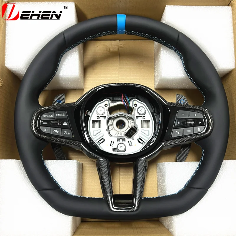 Carbon Fiber Steering Wheel Alcantara For BMW 1 2 3 4 Series G20 G26 G22 G30 G32 G05 G06 G07 G01 G02 G80 G82 G87 G42 G11 G12 G15