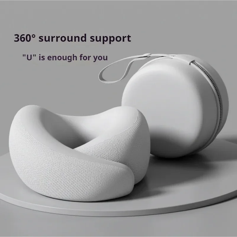 

Memory Foam U Shaped Neck Pillow Travel Pillow for Airplane Car Office Nap Cervical Support with Portable Storage Box