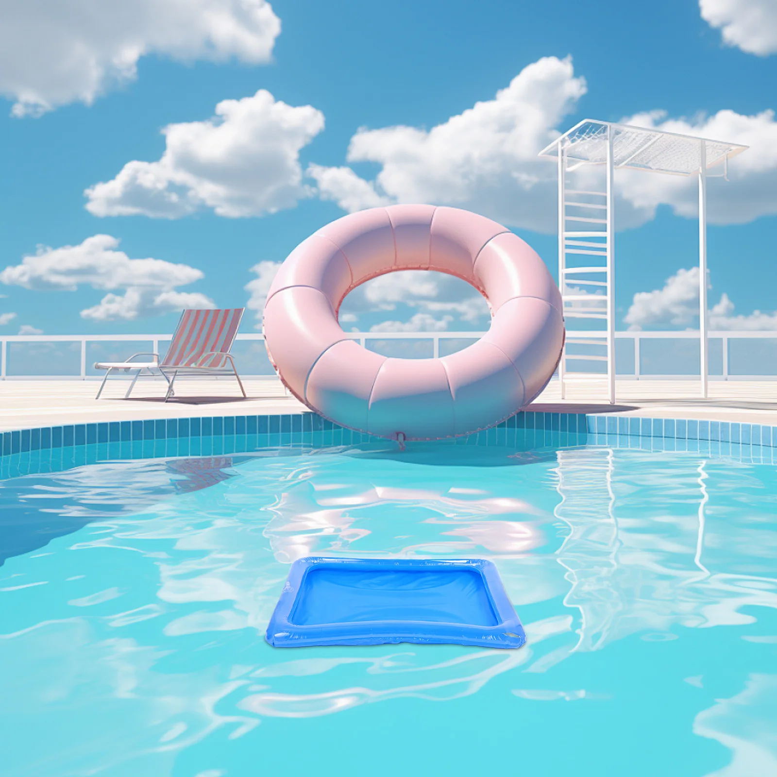 نفخ علبة بوفيه الثلج سلطة برودة مستطيلة 18.8x16.5 بوصة تجمع حفلة عائمة الغذاء شرب صينية شواء نزهة تخدم بار #6