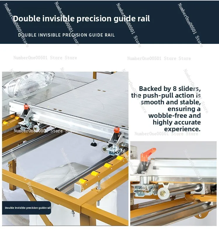JZY JT-6 Brushless Double Blade Table Saw with Foldable Saw Table  Portable Sliding Panel Saw for Woodworking, Dust-Free