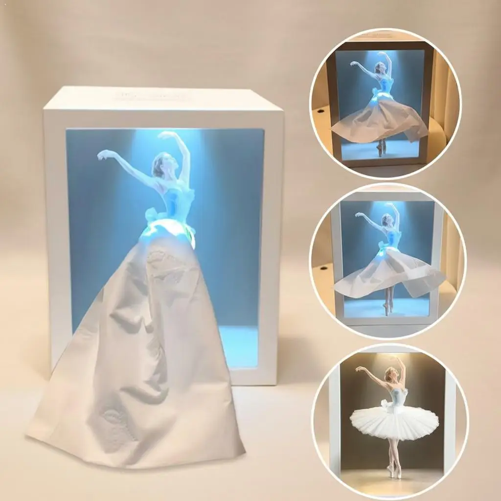 Ballet Girl's Long Skirt Tissue Box With Light Creative Tissue Box Cover Funny Tissue Cover Case Paper Dispenser For Home Office