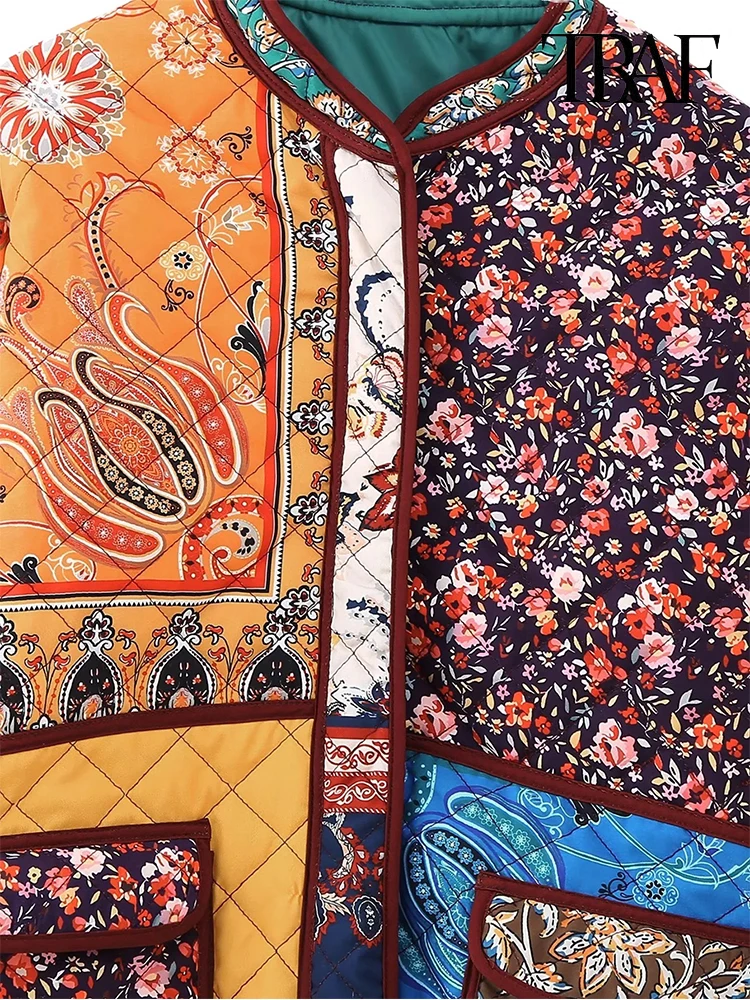 Vrouwen Mode Etnische Stijl Crash Kleur Bloemen Jas Gepersonaliseerde Applique Single Breasted Jas Trendy Warme Casual Jas Zoete Literaire Gedrukte Jas