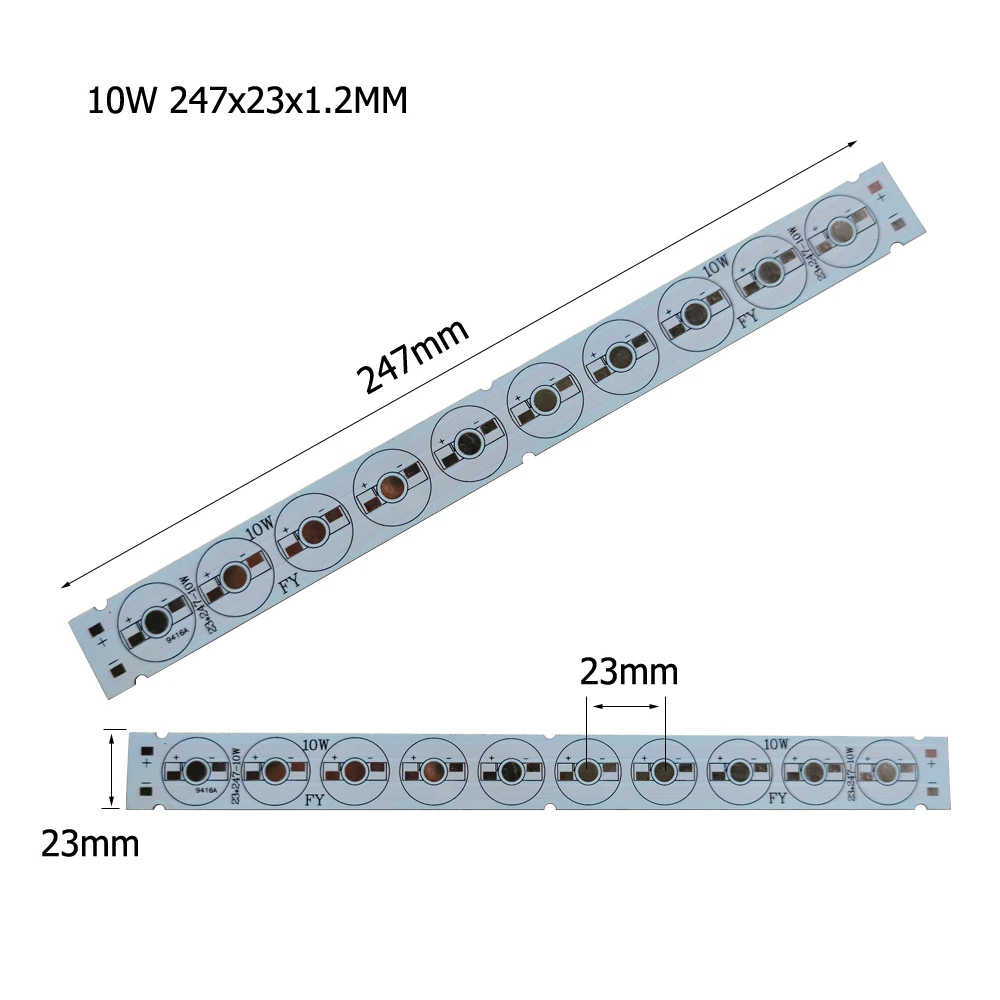 10-50Pc 10W 247x23mm LED PCB 1/3/5W High Power Aluminun Plate Installed Base Heatsink Bar Strip For Aquarium Light Wall Lamp DIY