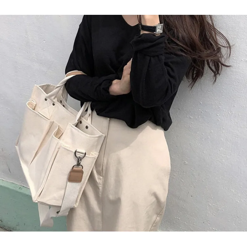 One Bag Shoulder Capacity Large Canvas Crossbody Handbags For Women Casual Multicolored High-Quality Messenger Versatile Luxury