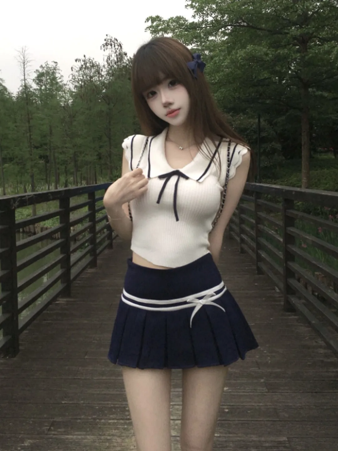 

Korean Style Soft Knitted Top And Skirt Two-Piece Set Comfortable Warm Mid-Elastic High Waist Summer Fashion Ensemble