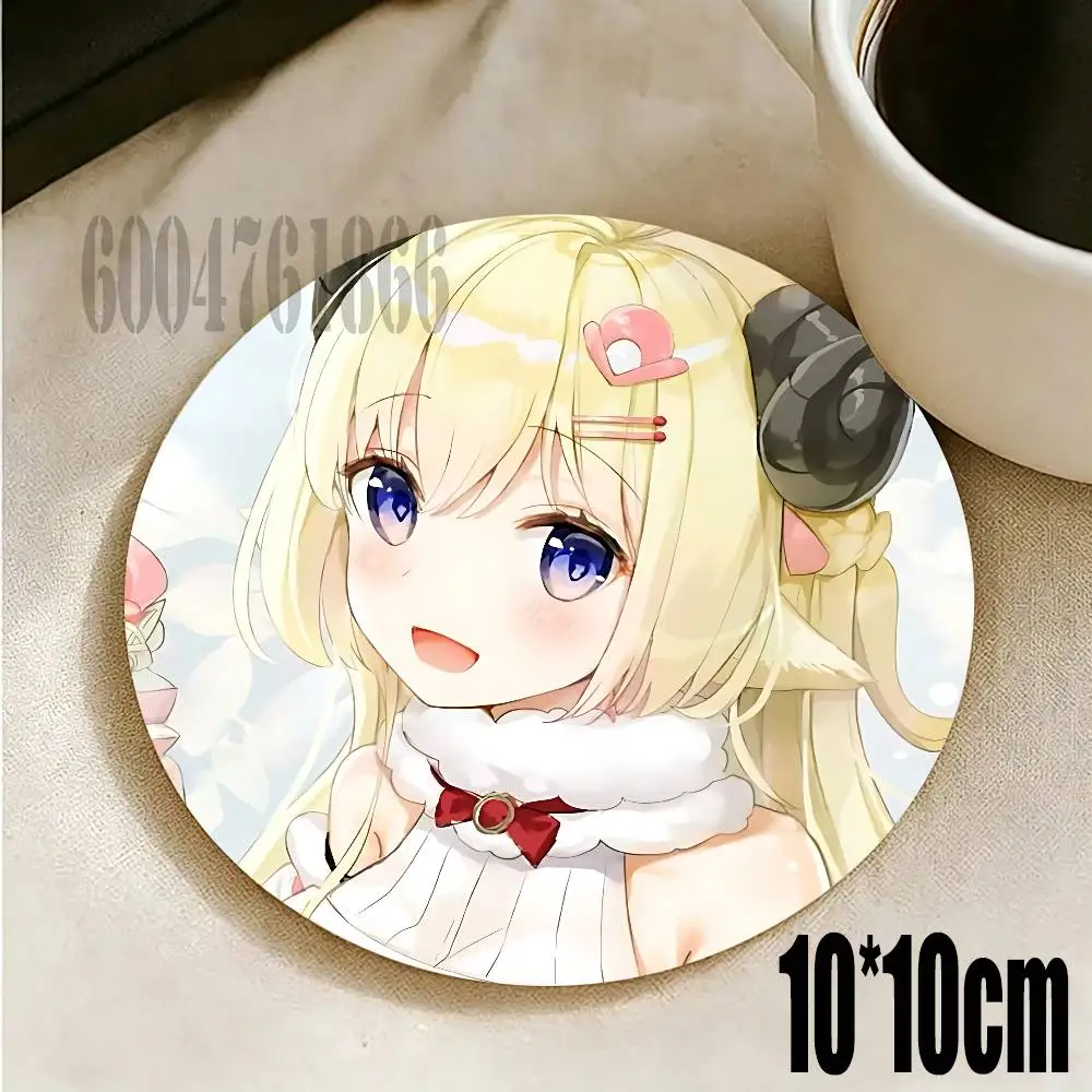 W-Watame Round Wooden Coaster Decorative Coffee Cup for Use in Coffee Shops Bars 5