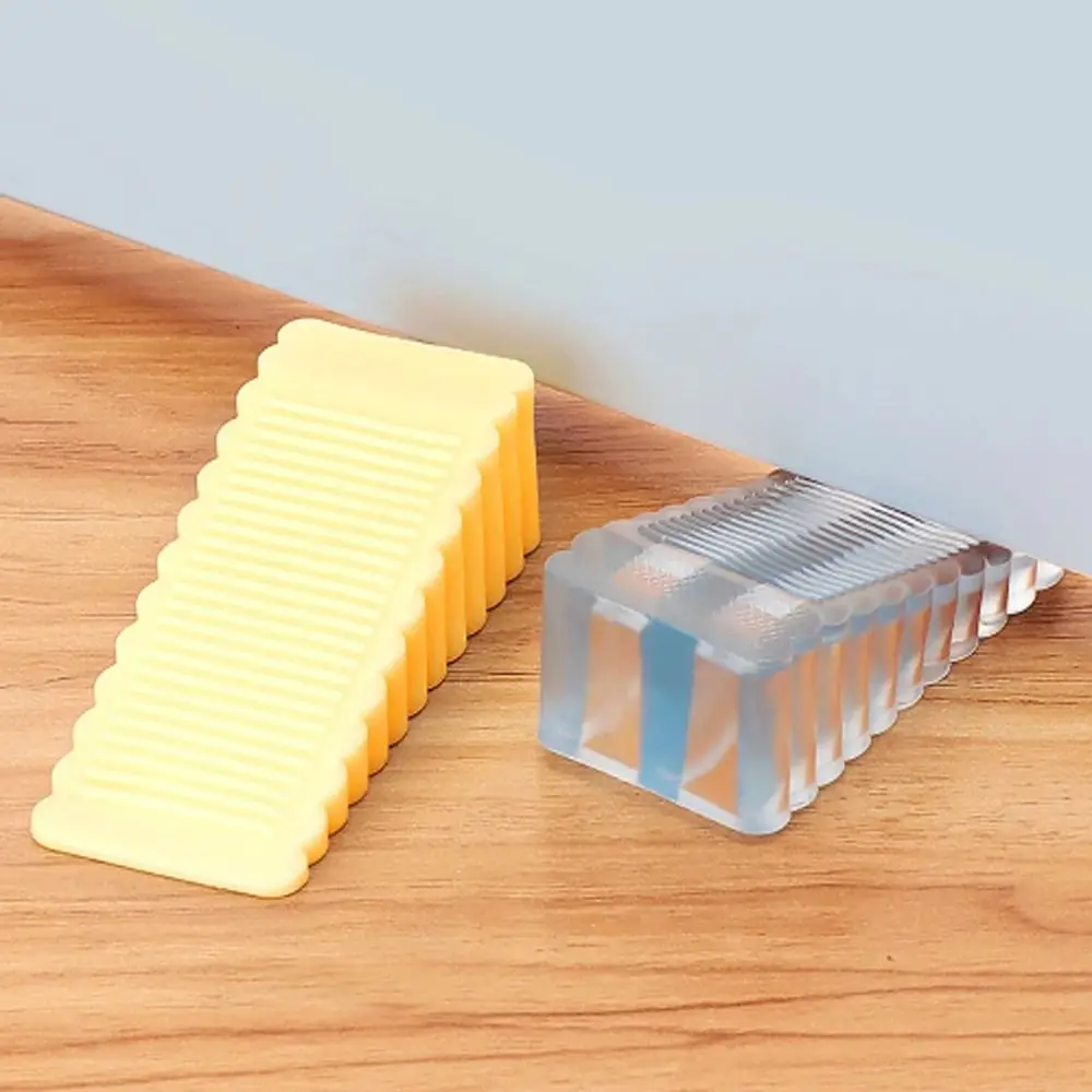 Portable Silicone Door Stopper Shock Reusable Absorbent Block Wedge Anti-collision Handle Stopper Office