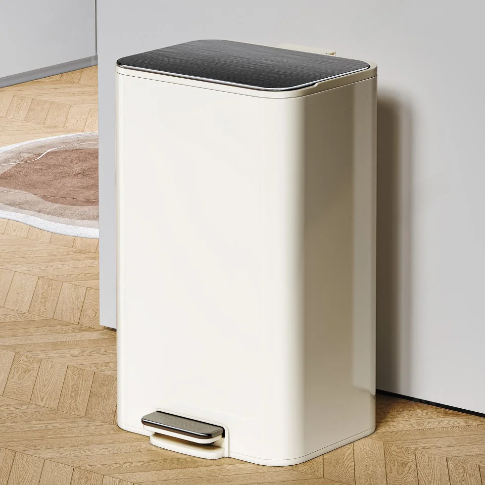 

Большая кухонная корзина из нержавеющей стали емкостью, педаль для гостиной и батолы с крышкой, бытовая мусорная корзина