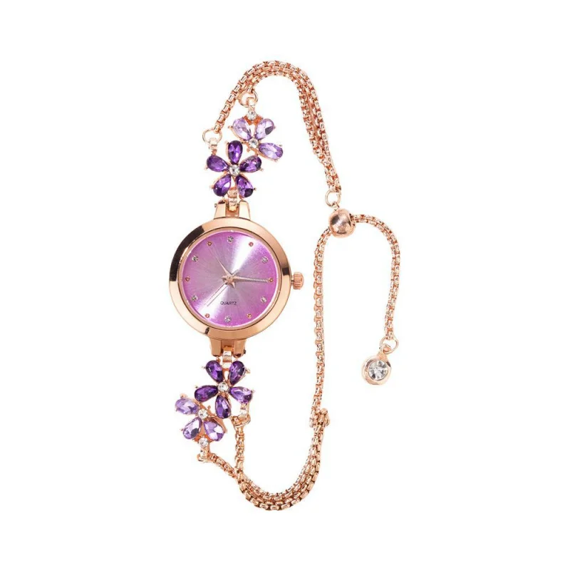 Новые студенческие корейские стильные часы с веревкой, маленькие круглые темпераментные ленивые пять цветов, маленькие цветочные часы-браслет, женские часы