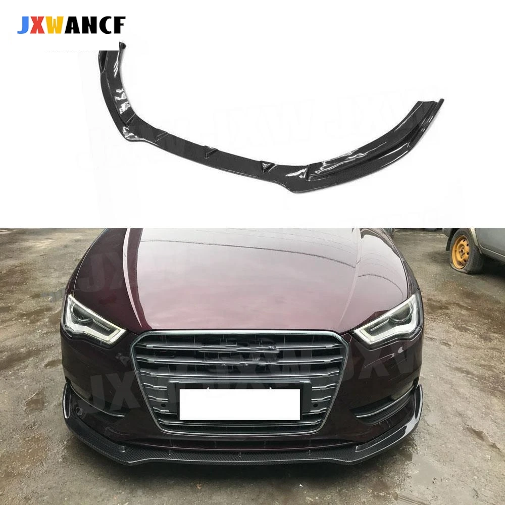 

JXWANCF Carbon Fiber Front Lip Spoiler For Audi A3 Sline S3 4 door 2014 2015 2016 Head Bumper Chin Guard