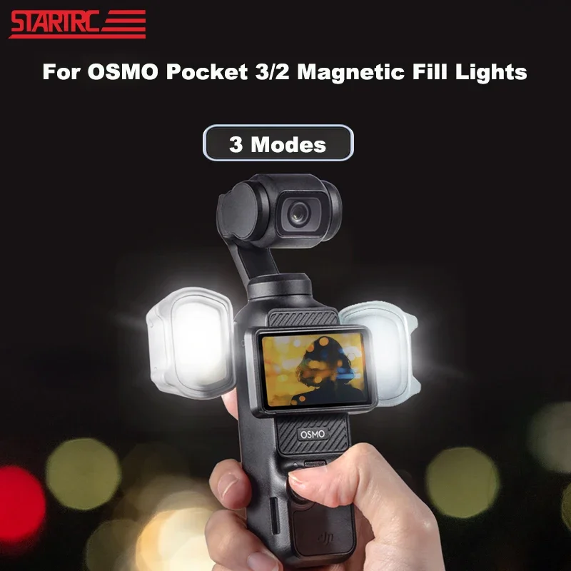 Startrc osmo pocket 3 magnetisches Füll licht wiederauf ladbare 3-Modus-LED-Leuchten Telefon klemm lampe für dji pocket 2 Kamera zubehör