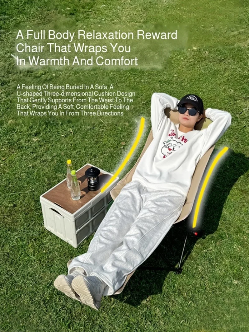 Outdoor Folding Chair Beach Fishing Camping Heightened Portable Chair Stool Picnic Folding Lounge Chair Adjustable Folding Chair image 3