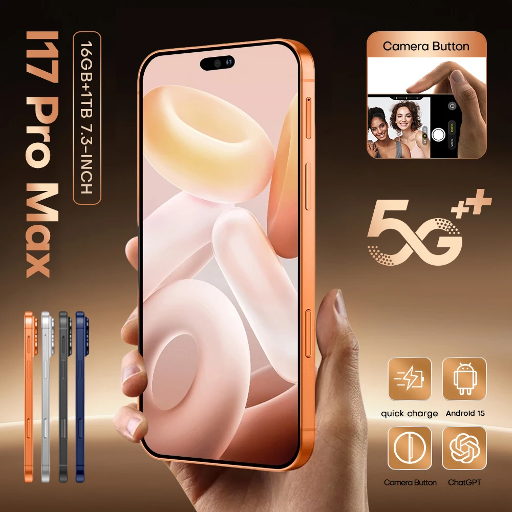 

2026 NEW HOT Silicone Case For I17 Pro Max Global Edition 8000mAh Dual SIM Face 7.3" 16GB 1TB