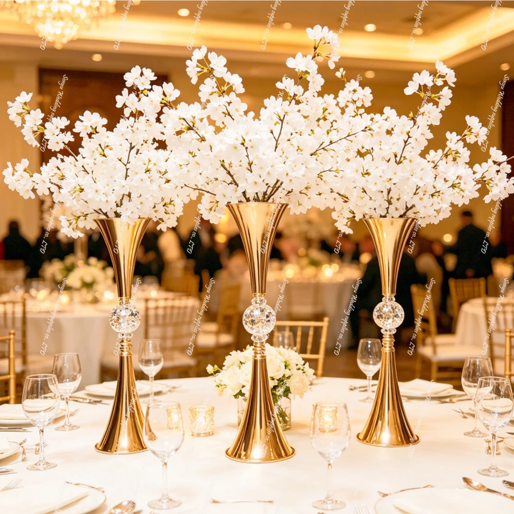 

6/10pcs 50-100cm )white/gold/Black Table Flower Stand Black Rise Flower Display Vase Centerpieces for Wedding Paty Decoration