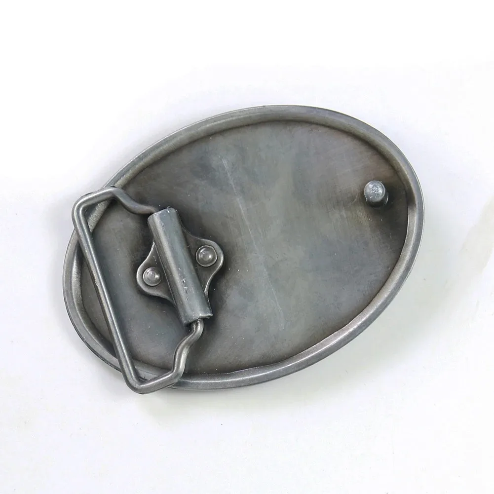 Black Ellipse Belt Buckle Stainless Steel Horseman Retro Western Cowboy Hunting Outfit Outdoor Waistband Decoration Jeans Gift
