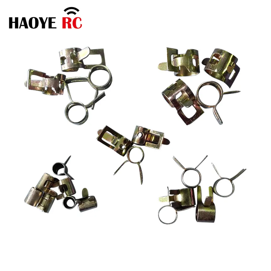 Haoye-亜鉛メッキ燃料ライン保持クリップ、ホースクリップ、パイプ管金属、タンクアクセサリー、rcアクセサリ、4-6mm、10個