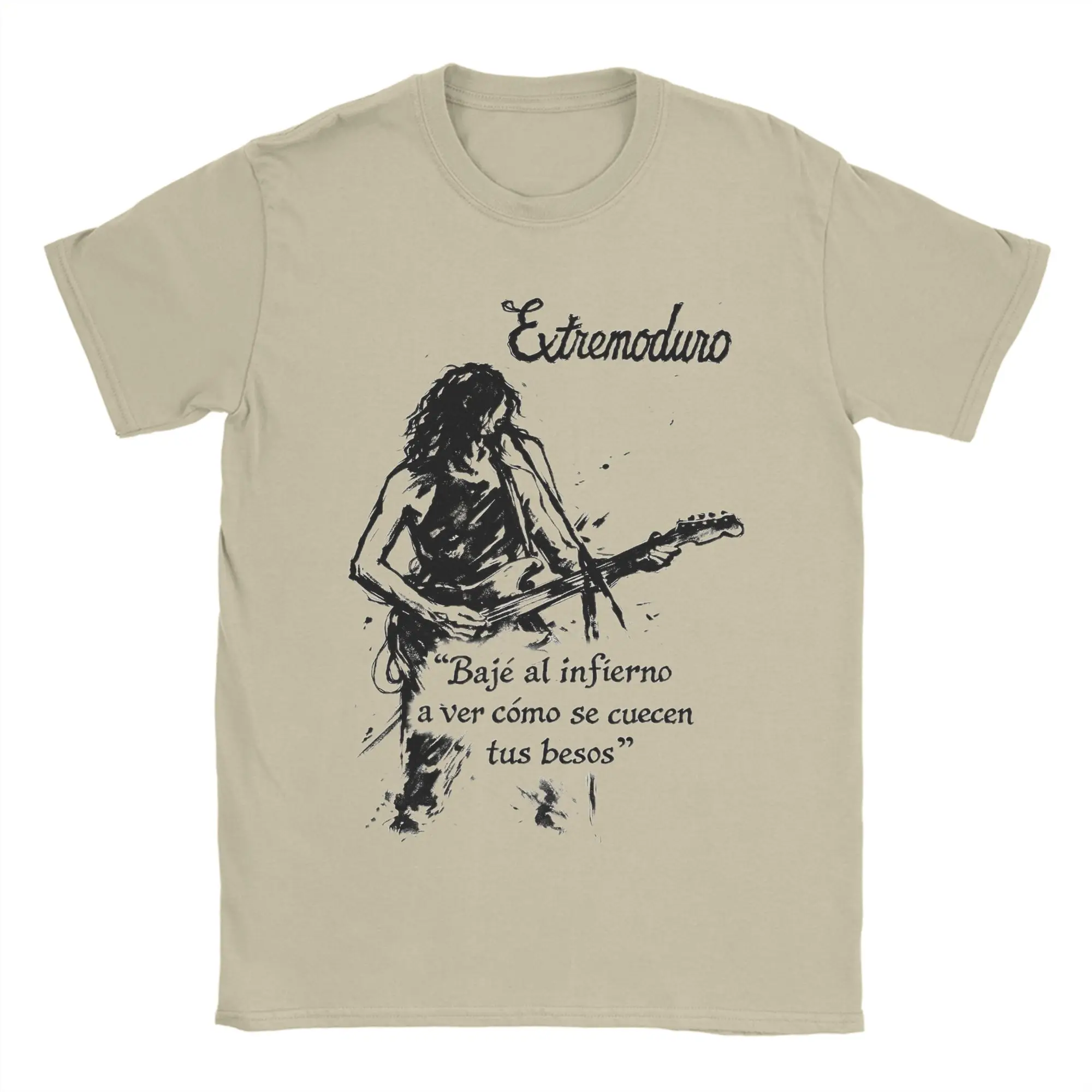 Extremoduro Rock Quote Ink Illustration T-Shirts for Men 100% Cotton Tee Shirt Round Collar Short Sleeve T Shirts Plus Size