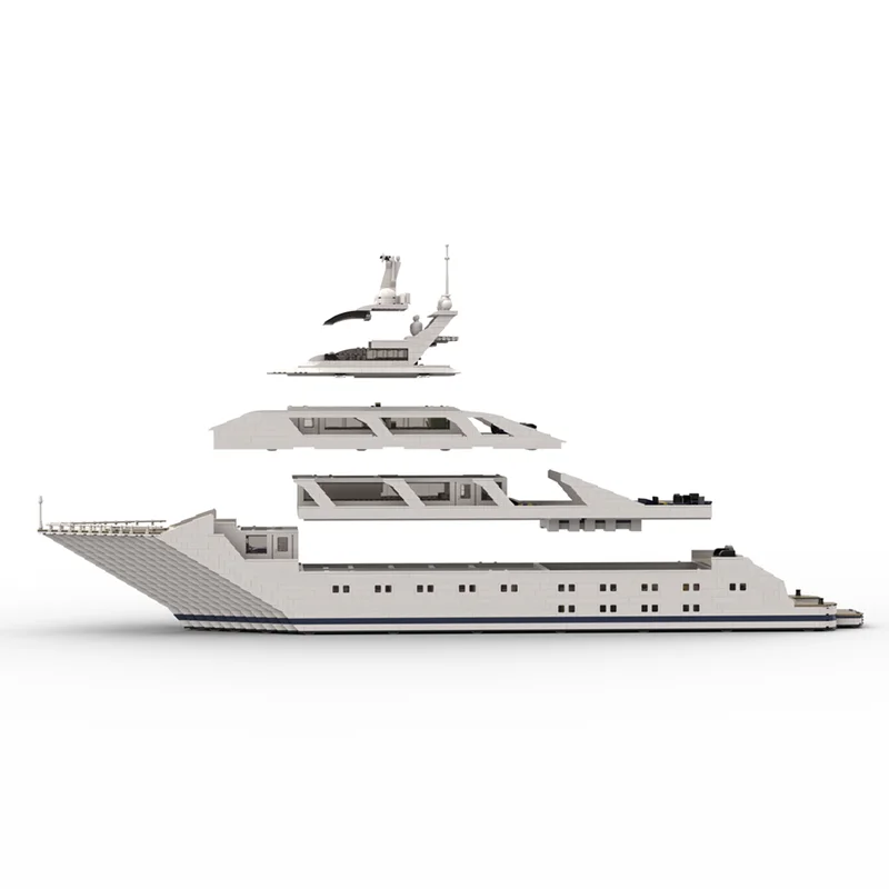 NEW 6297PCS Luxury Super Yacht Model Yacht DIY Education Creative Idea Children Brick Toy Birthday Building Christmas Gift Block