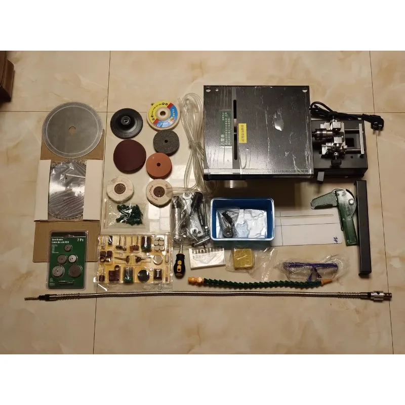750W Mini Table Saw Jewelry Polisher 10000rpm Multifunctional Bench Grinder Sander Buffing with Flex Shaft for Jewelry Making